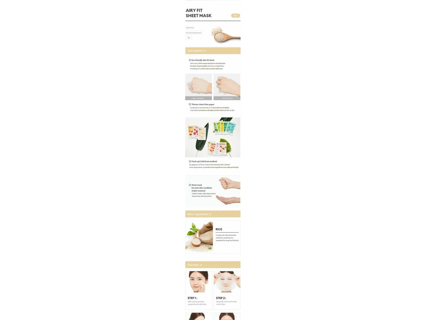 MISSHA Airy Fit Sheet Mask Rice-1